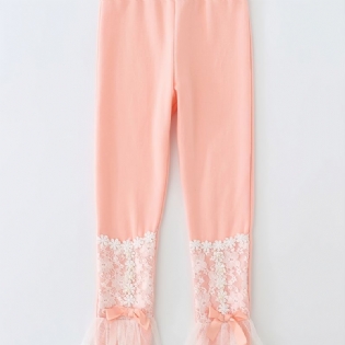 Piger Bløde Leggings Blonde Blomster Perle Decor Børnetøj