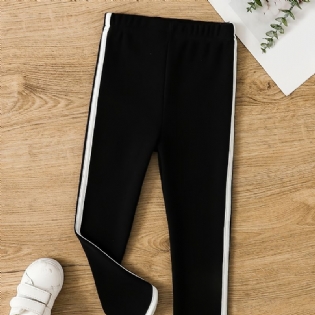 Piger Casual Stribede Leggings Simple Bomuldsbukser Til Udendørs Vintersport