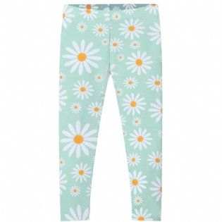 Piger Daisy Print Stretch Leggings