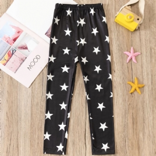 Piger Star Print Elastisk Talje Leggings Bundbukser Børnetøj