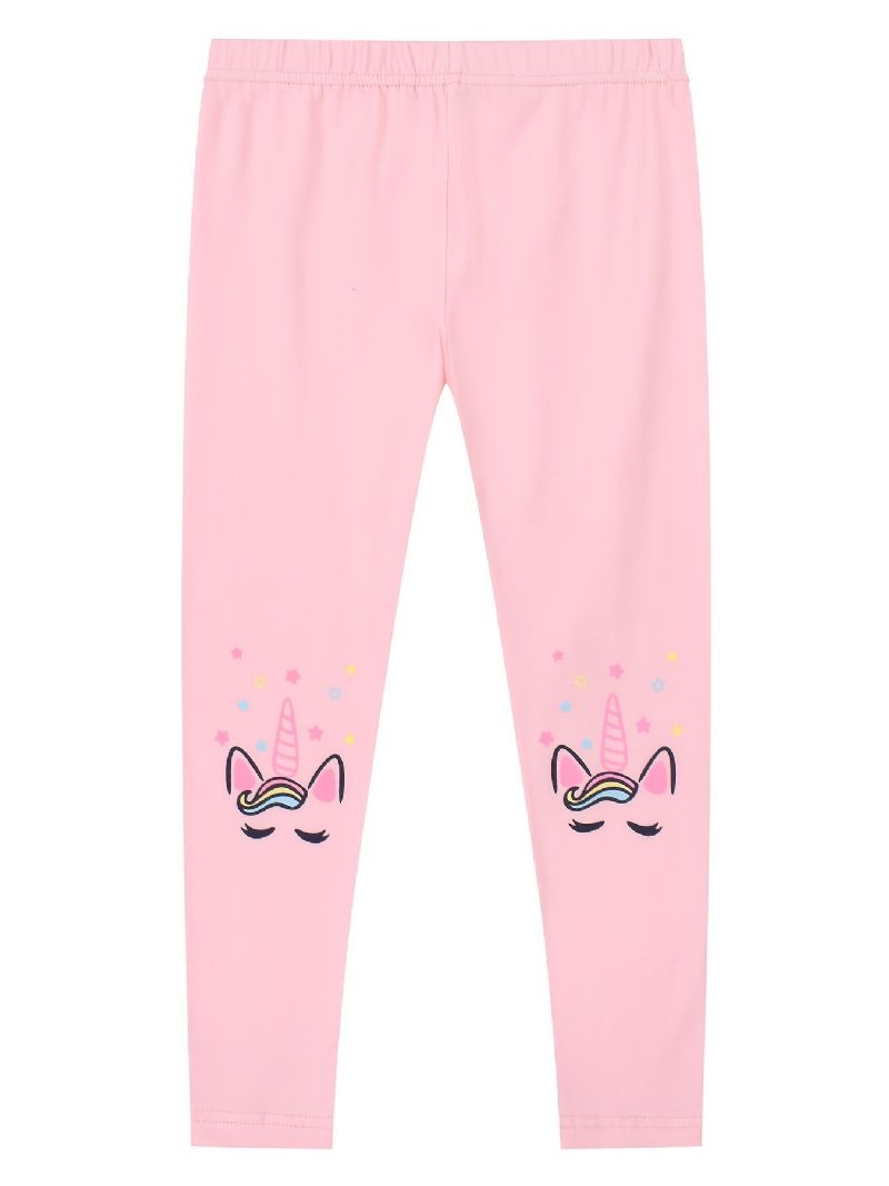 Piger Stretch Bløde Leggings Pink Søde Unicorn Print Bukser Børnetøj