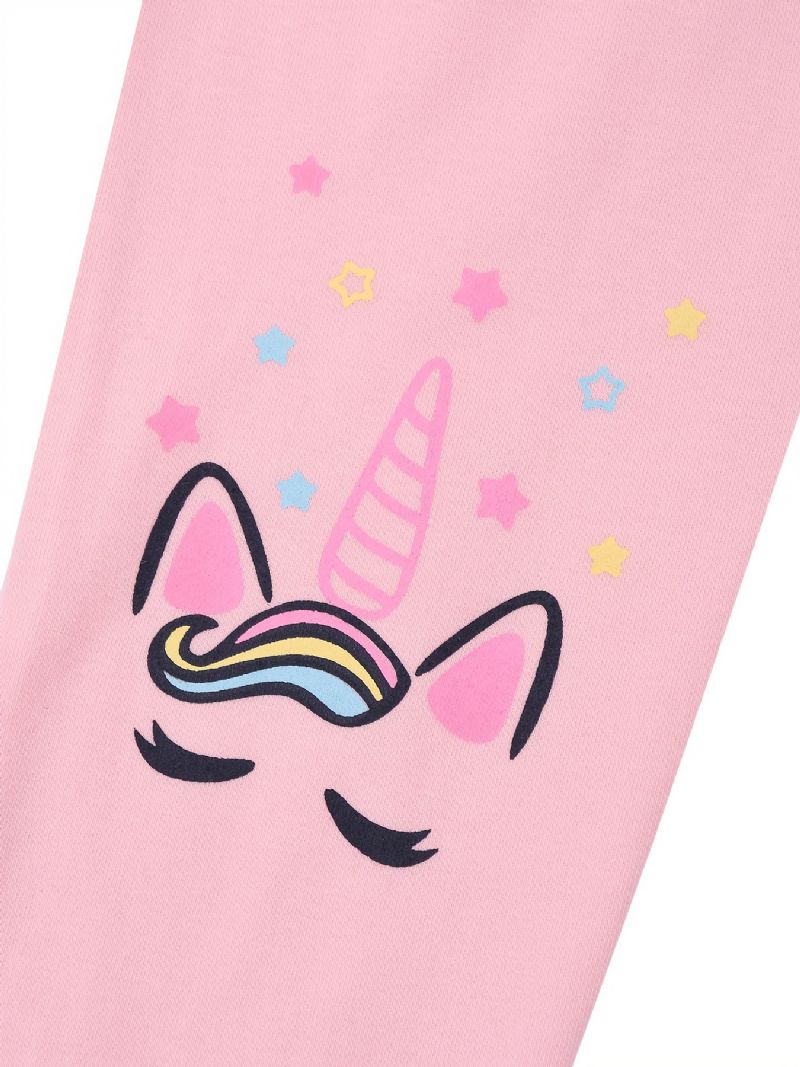 Piger Stretch Bløde Leggings Pink Søde Unicorn Print Bukser Børnetøj