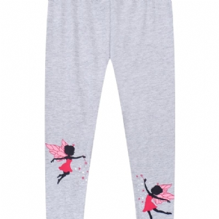 Piger Stretch Bløde Leggings Prinsesse Print Bukser Børnetøj
