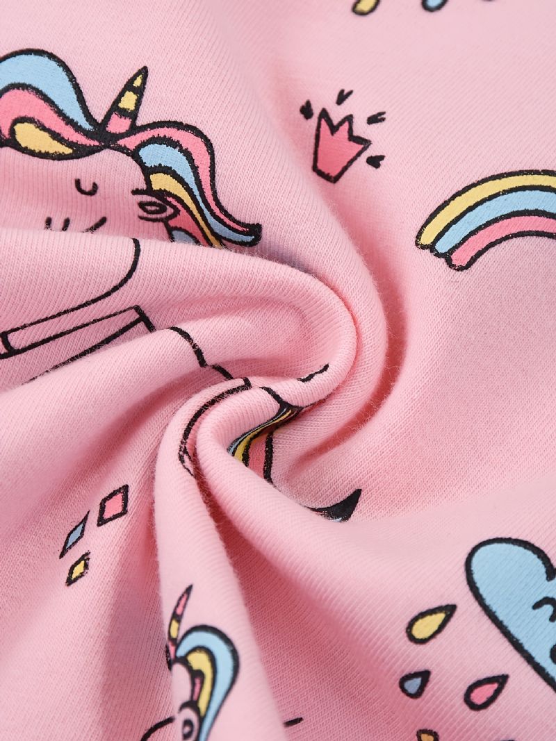 Piger Stretch Bløde Leggings Søde Unicorn Full Print Bukser Børnetøj