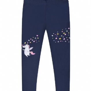Piger Unicorn Print Stretch Leggings Børnetøj