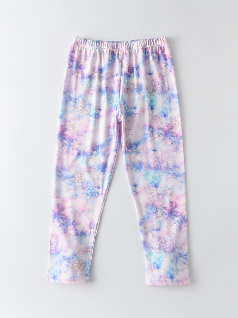 Tie Dye Leggings Med Stjerneprint