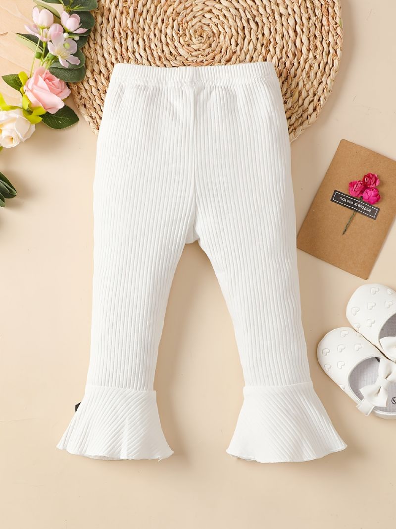 Toddler Baby Piger Stretch Soft Bow Leggings Flare Leg Bukser Børnetøj