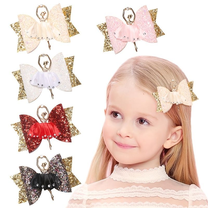1 Stk Pigesløjfer Hårclips Pailletter Glitter Rhinestone Hårnåle Side Clip Hårtilbehør