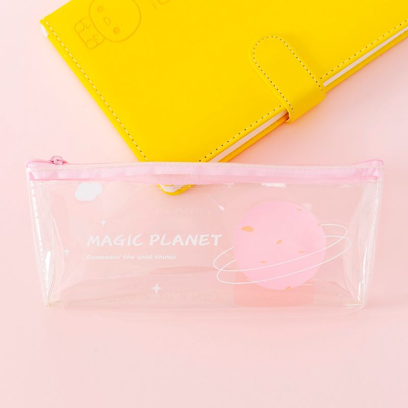 1 Stk Transparent Vandtæt Penalhus Pen Taske Klar Case Marker Pouch Multifonction Organizer Box Makeup Kontor College Skole Gave Til Voksne Teen Pige Dreng