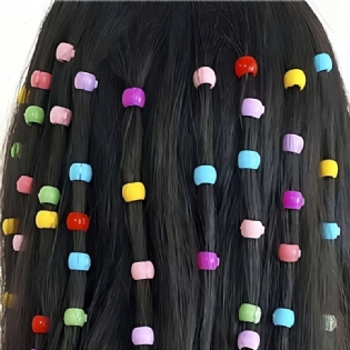 100 Stk. Piger Mini Farverige Hair Klo Clips Hår Perler Clip Plast Hårtilbehør