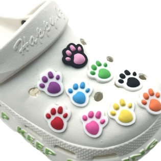 9pc Paw Print Sko Charms Til Træsko Pvc Skodekorationer Tilbehør Passer Til Clog Pins Armbånd Børn Piger Drenge Sandaler Hjemmesko