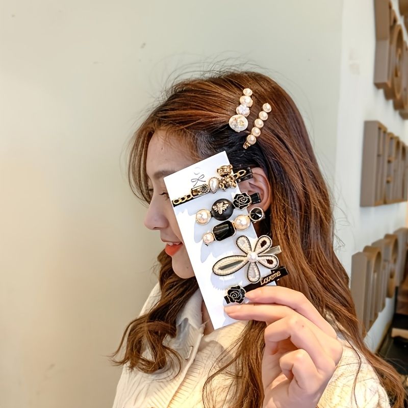 Fjerperler Rhinestone Hårspænder Håndlavede Alligator Bobby Pins Glitter Krystal Hårnål Elegant Gyldent Hår Tilbehør Gaver Til Kvinder Piger