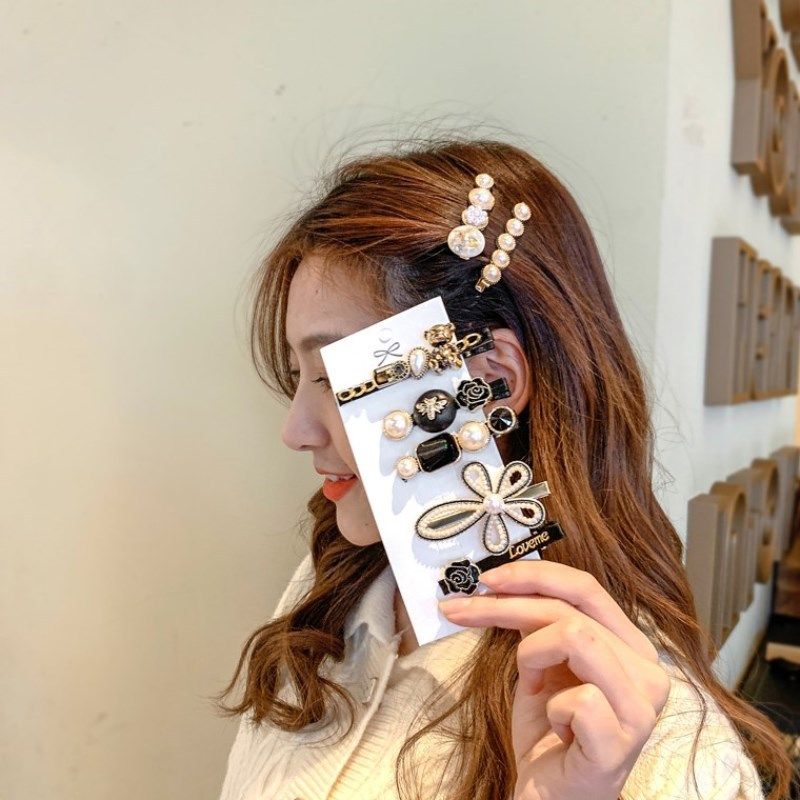 Fjerperler Rhinestone Hårspænder Håndlavede Alligator Bobby Pins Glitter Krystal Hårnål Elegant Gyldent Hår Tilbehør Gaver Til Kvinder Piger