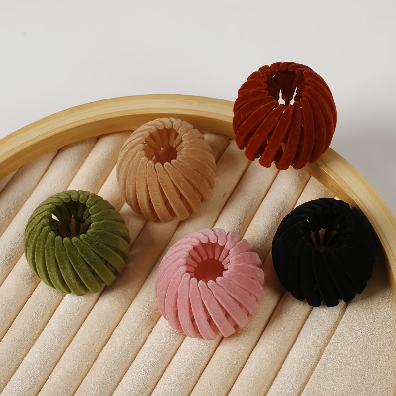 Fugleredeformede Hårspænder Fløjlsudvidelige Hårkloklemmer Vintage Udtrækkelig Hestehaleholder Hårnåle Bun Maker Clip Lazy Bird Nest Plate Hårtilbehør Til Kvinder Piger 1 Stk.