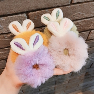 Hår Kvinder Hestehaleholdere Kanin Scrunchies Piger Hår Med Faux Tilbehør Hårbånd Slips Furry Elastisk Søde Hår Bobbles Klare Små Gummibånd Til Hår 1 Stk.