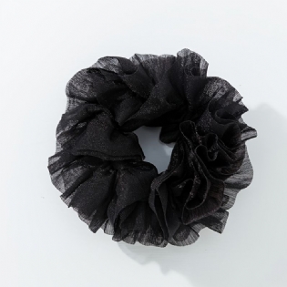 Hår Scrunchies Til Kvinder Piger Elastisk Fluffy Hår Blødt Hårtilbehør Perleskinnende Mesh Hårbånd 1 Stk.