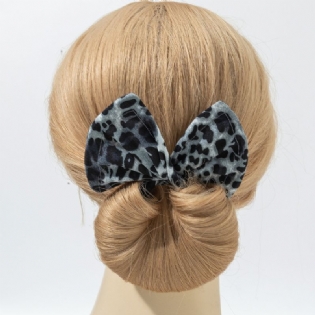 Leopard Basic Hår Pandebånd Piger Hårtilbehør Magic Donut Wire Hårbolle Maker Clip Scrunchies Til Hår