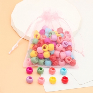Mini Hair Claw Clips Rainbow Beads Clip Til Børn Piger Kvinder Små Farverige Plastik Kæbeclips Mode Hårtilbehør Til 100 Stk.