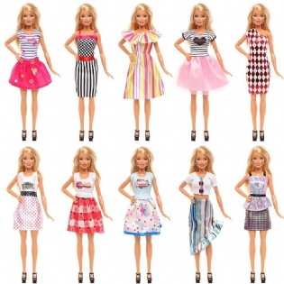 Mode Dress Up Sæt Casual Bluse Festkjole Delfin Tilbehør Moderne Tøj Diy Dollhouse Toy