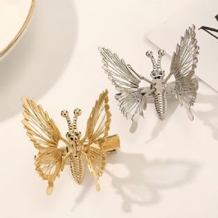 Moving Butterfly Hair Clips Golden Clips3d Barrettes Hårklemmer Pins Klo Cute Styling Accessories Til Kvinder Piger