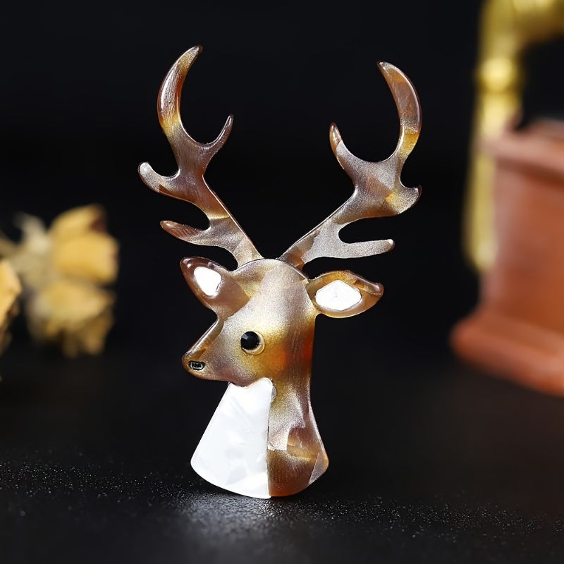Piger Sød Akryl Vivid Sika Deer Pin Til Tøj Jeans Julefest Tilbehør