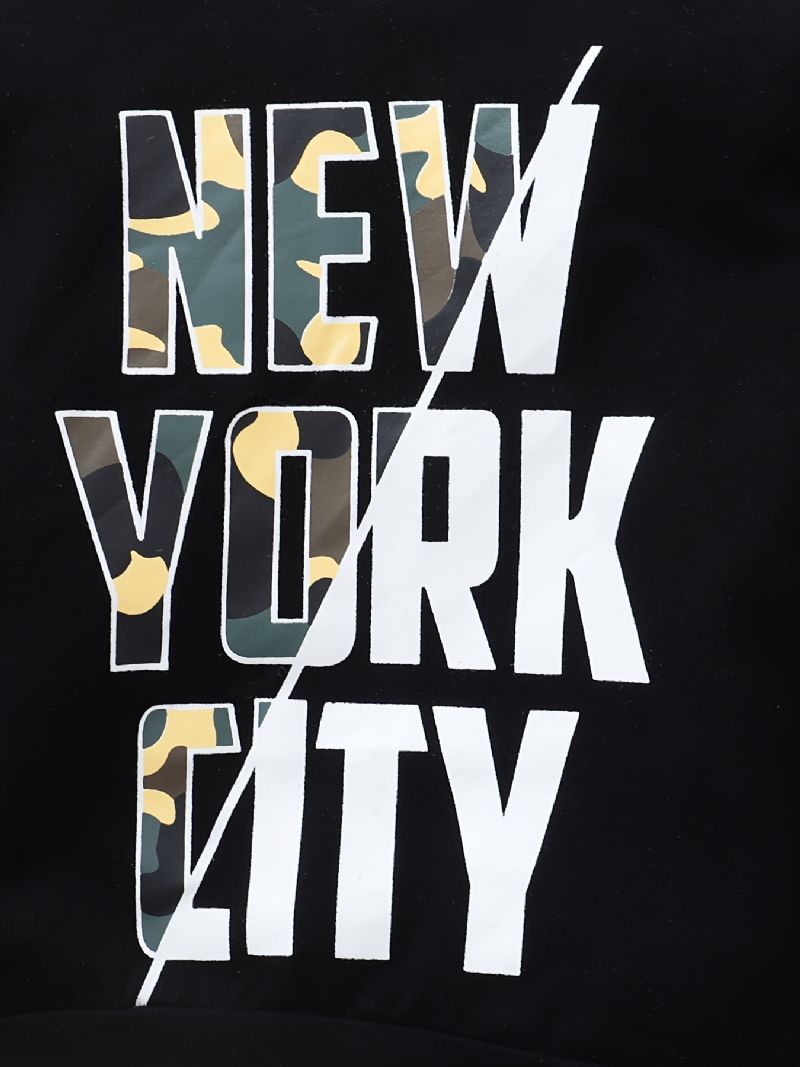 2 Stk Baby Drenge Letter Print Hoodie Langærmet Sweatshirt & Camouflage Buks Set