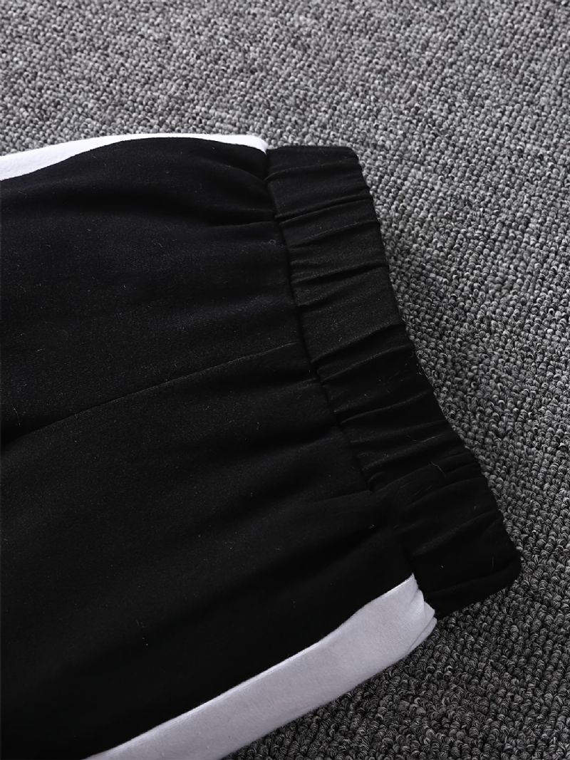 2 Stk Drenge Casual Outfits Color Block Hættetrøje Bomuld Lange Bukser