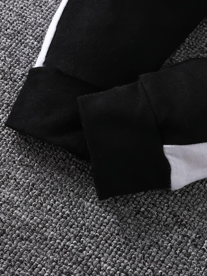 2 Stk Drenge Casual Outfits Color Block Hættetrøje Bomuld Lange Bukser