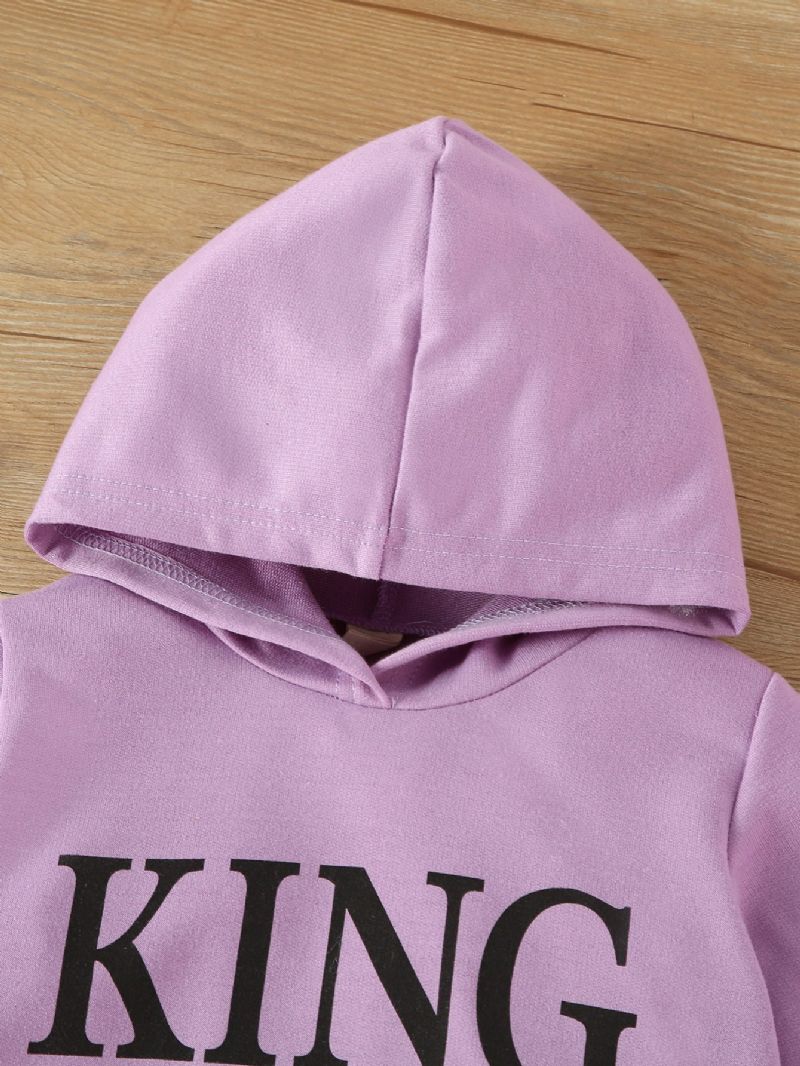 2 Stk. Toddler Drenge Letter Graphic Hoodie & Sweatpants