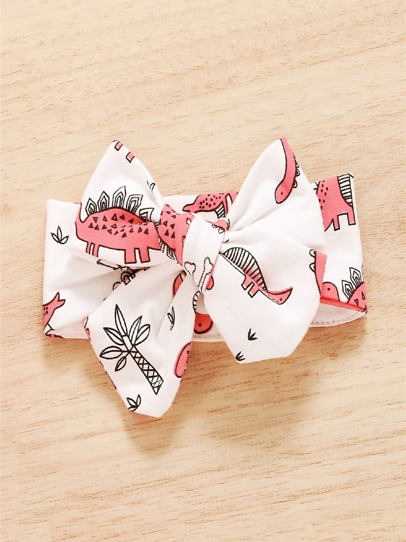 3 Stk Piger Pink Letter Print Langærmet Hættetrøje Top Sød Dinosaur Elastiske Taljebukser Med Pandebånd Sæt Tøj