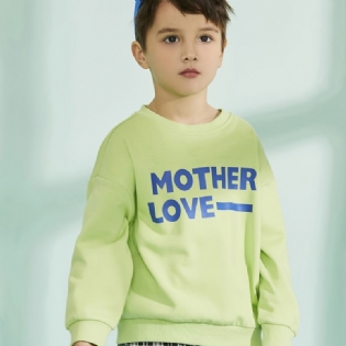 Baby Drenge Brev Print Pullover Rundhals Langærmet Sweatshirt