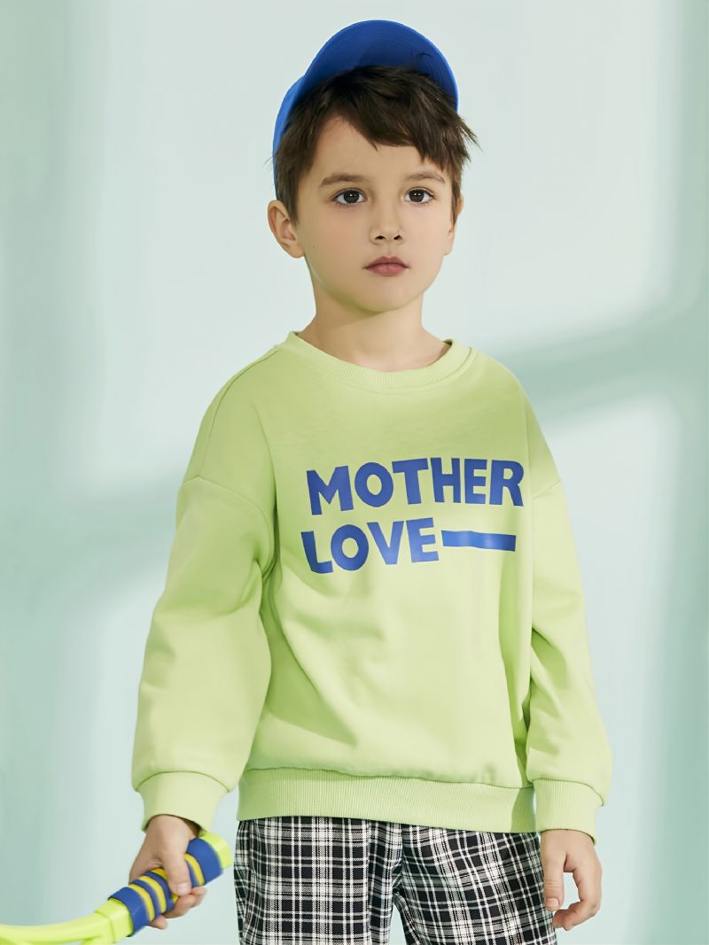 Baby Drenge Brev Print Pullover Rundhals Langærmet Sweatshirt