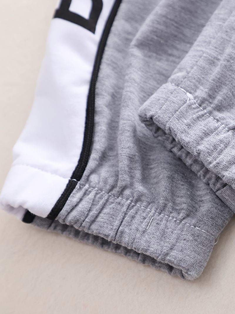 Baby Drenge Hættetrøje Brevtryk Langærmet Sweatshirt & Sportsbukser Sæt Børnetøj