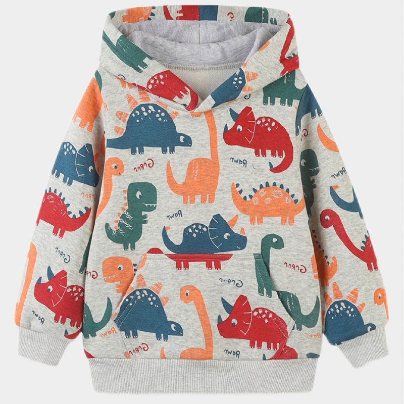 Baby Drenge Hættetrøje Dinosaur Print Langærmet Sweater