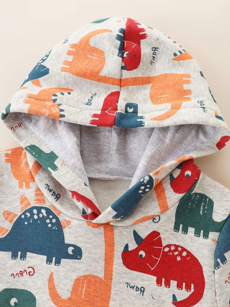 Baby Drenge Hættetrøje Dinosaur Print Langærmet Sweater