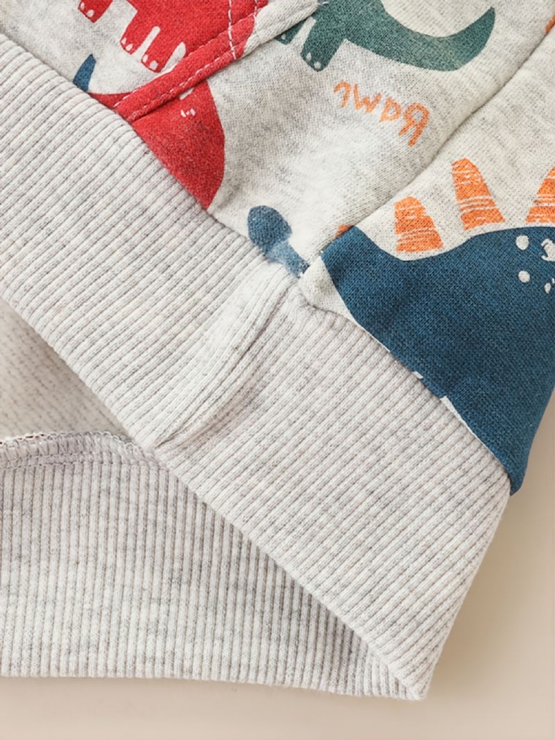 Baby Drenge Hættetrøje Dinosaur Print Langærmet Sweater