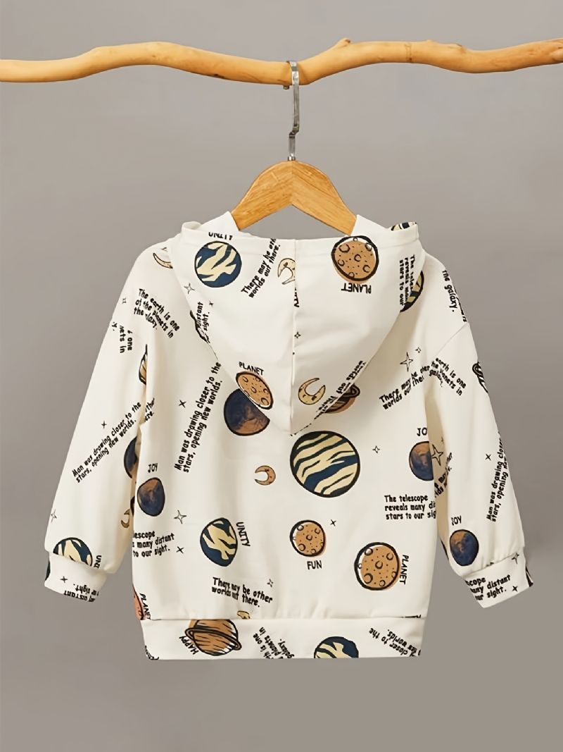 Baby Drenge Hoodie Planet Print Langærmet Sweatshirt Toppe Børnetøj