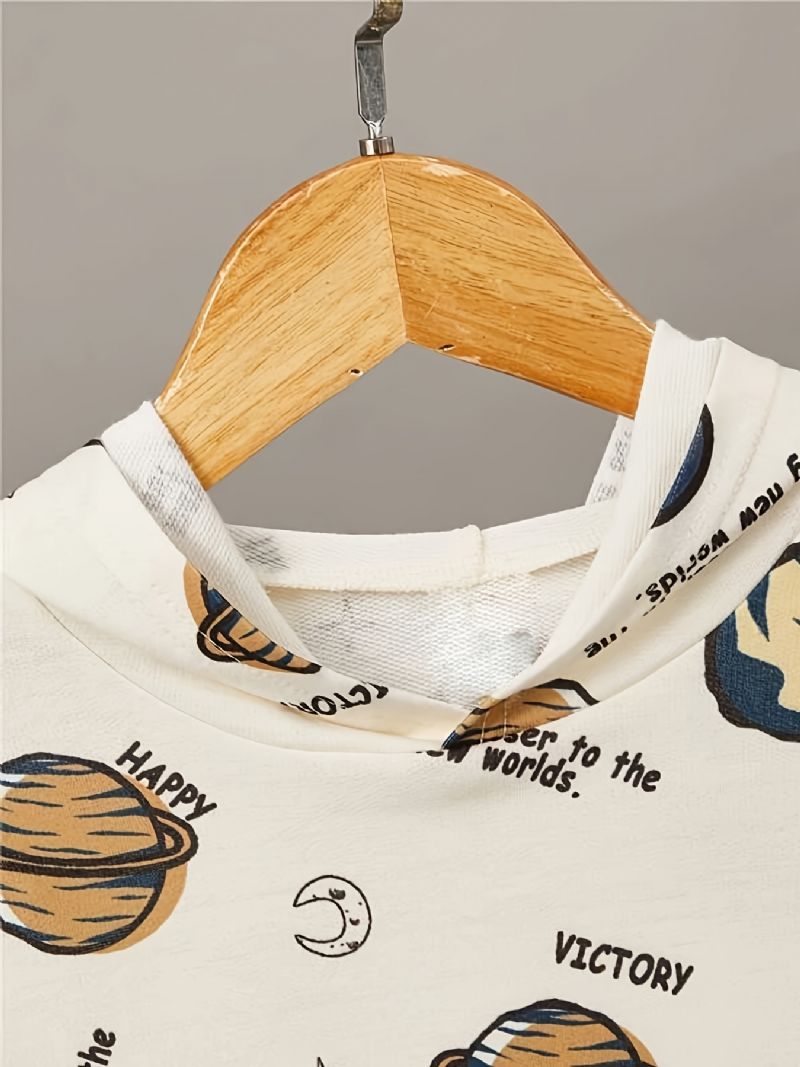 Baby Drenge Hoodie Planet Print Langærmet Sweatshirt Toppe Børnetøj