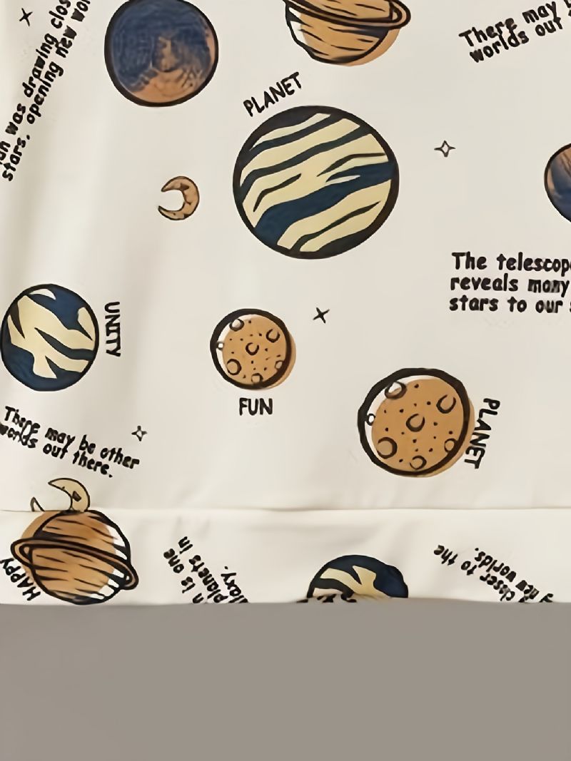 Baby Drenge Hoodie Planet Print Langærmet Sweatshirt Toppe Børnetøj