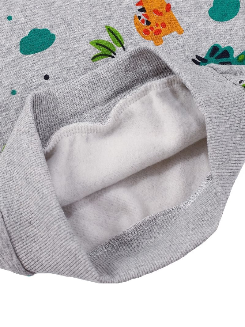 Baby Drenge Pullover Dinosaur Print Rundhals Langærmet Sweatshirt Børnetøj