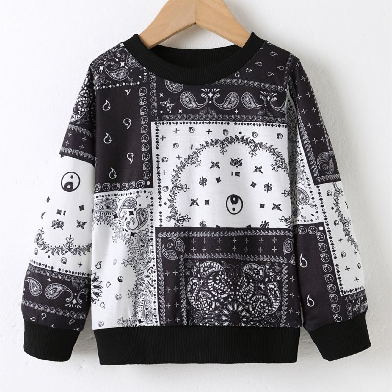 Baby Drenge Pullover Print Rund Hals Langærmet Sweatshirt Toppe Børnetøj