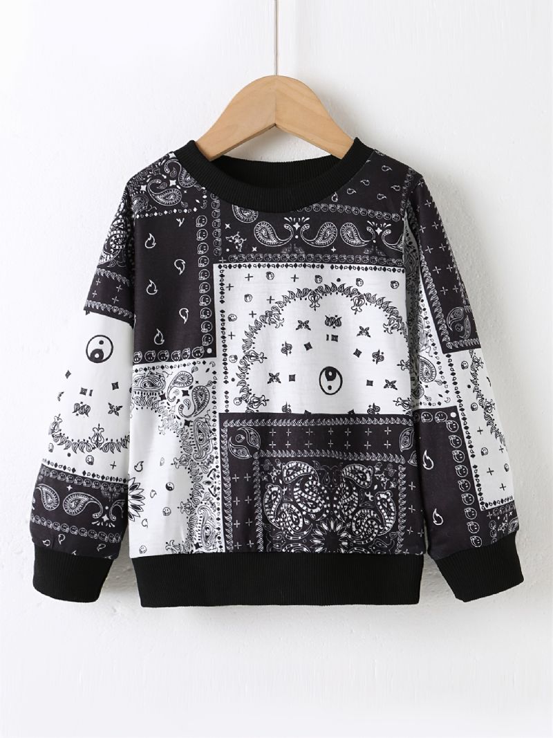 Baby Drenge Pullover Print Rund Hals Langærmet Sweatshirt Toppe Børnetøj