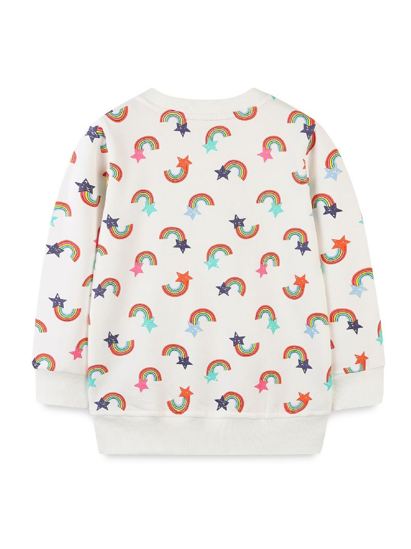 Baby Drenge Pullover Regnbuetryk Rundhals Langærmet Sweatshirt Overdele Børnetøj