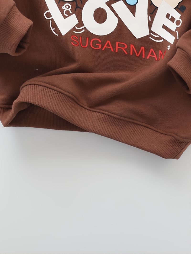 Baby Pullover Letter Print Rundhals Langærmet Sweatshirt Drenge Piger Børn Tøj