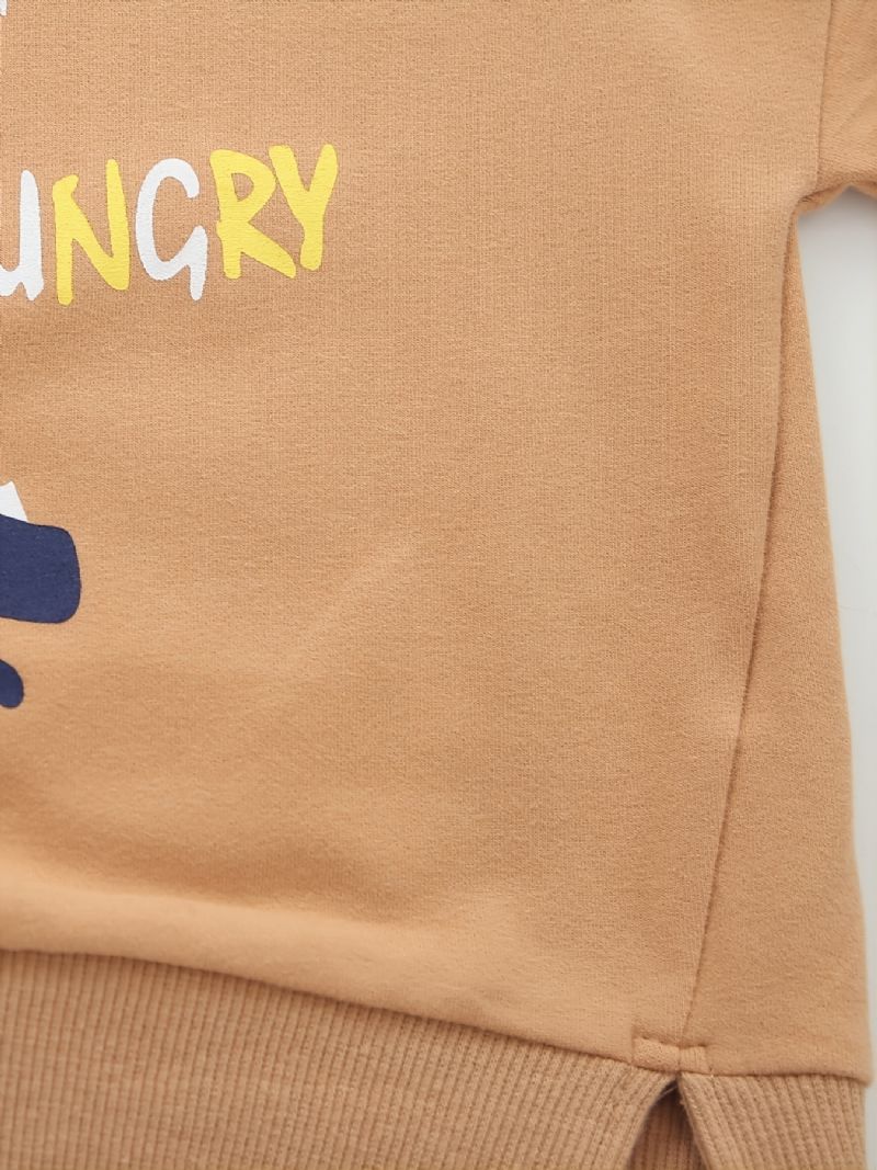 Børn Drenge Dinosaur Print Rundhals Langærmet Sweatshirt