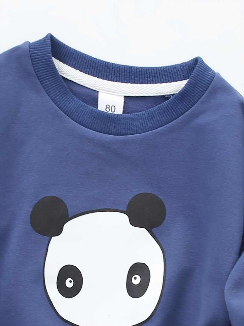 Børn Drenge Piger Print Panda Rundhals Langærmet Sweatshirt Efterår Vinter
