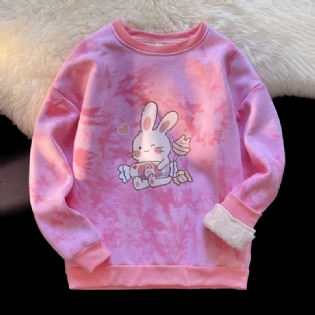 Børn Søde Bunny Candy Langærmede Rundhals Tie Dye Sweatshirts