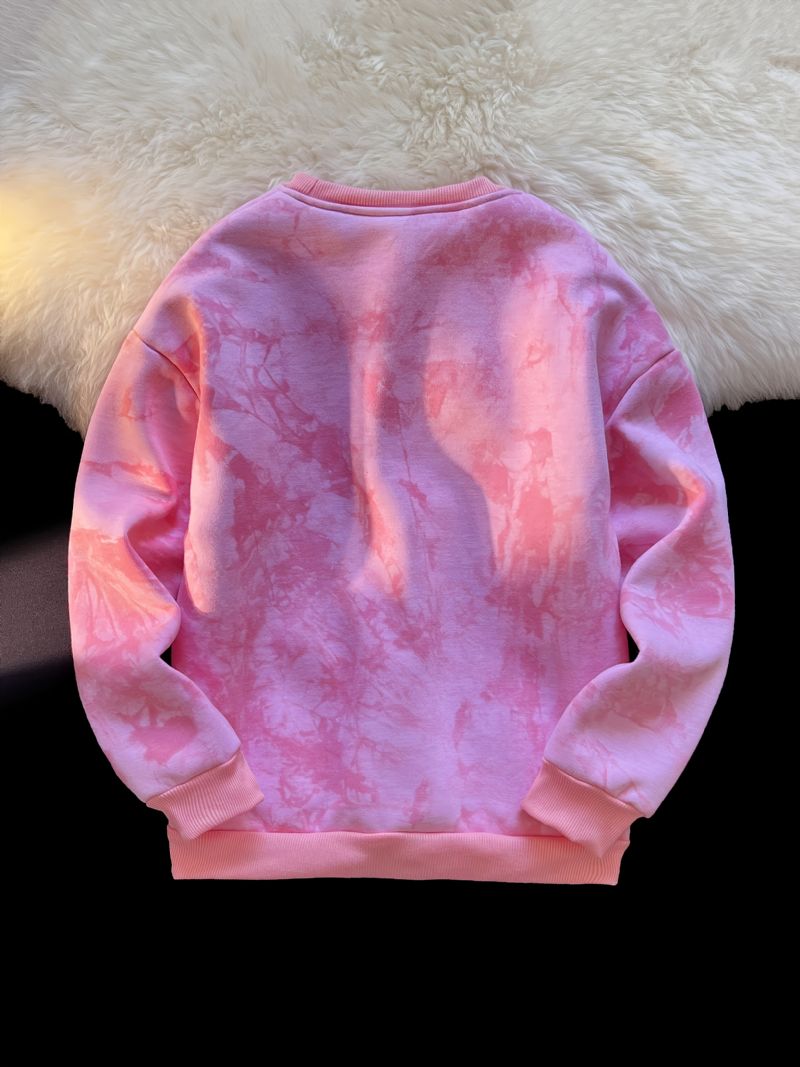 Børn Søde Bunny Candy Langærmede Rundhals Tie Dye Sweatshirts