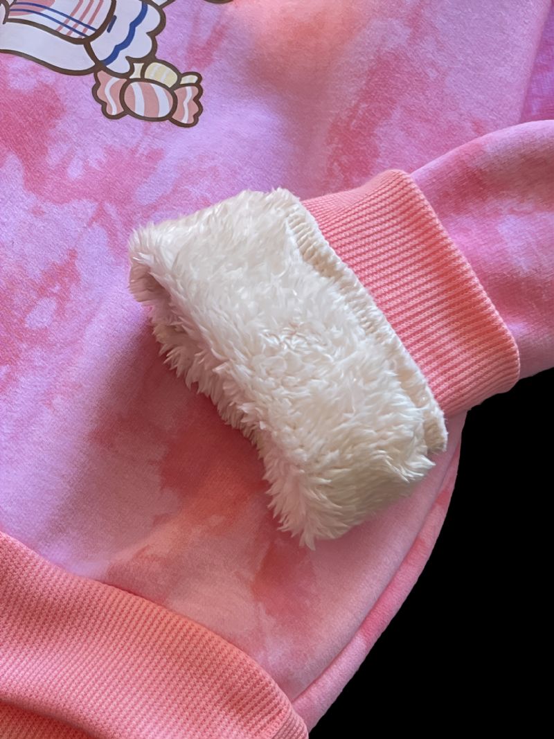 Børn Søde Bunny Candy Langærmede Rundhals Tie Dye Sweatshirts