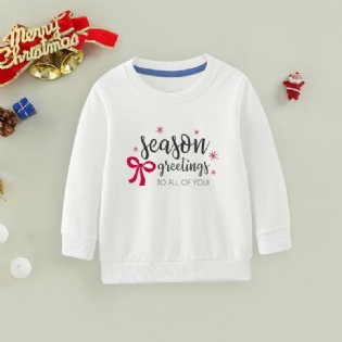 Børne Jul Print Pullover Rundhals Langærmet Sweatshirt Til Drenge Piger